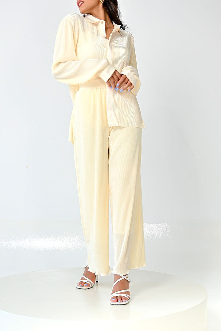 Picture of Summer Pleated Set-2 Creme