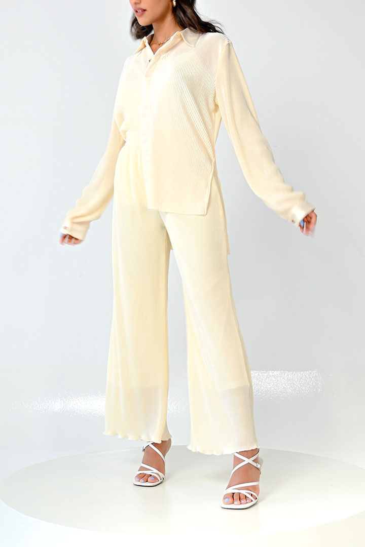 Picture of Summer Pleated Set-2 Creme