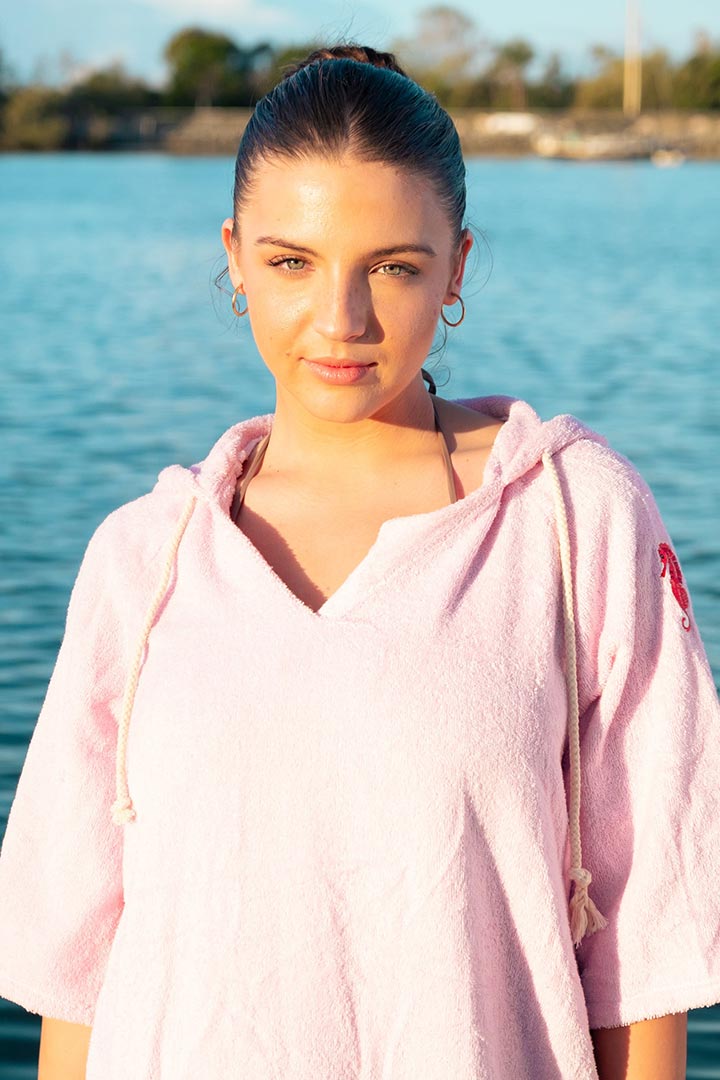 Picture of Hooded Towel Dress-Baby Pink