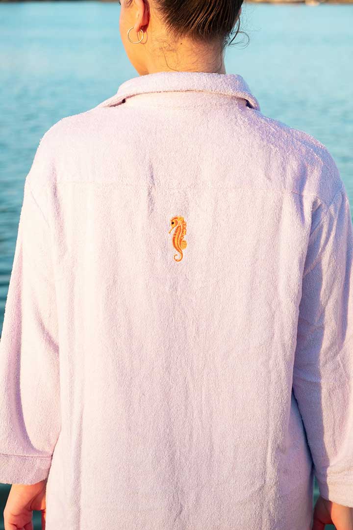 Picture of Towel Shirt Dress-Baby Pink