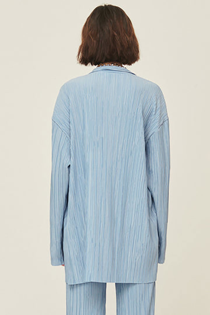 Picture of Maria Oversized Plisse Shirt-Blue