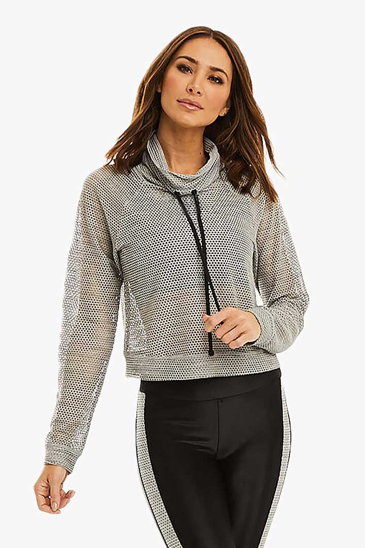 Picture of Pump Open Mesh Pullover-Heather Grey