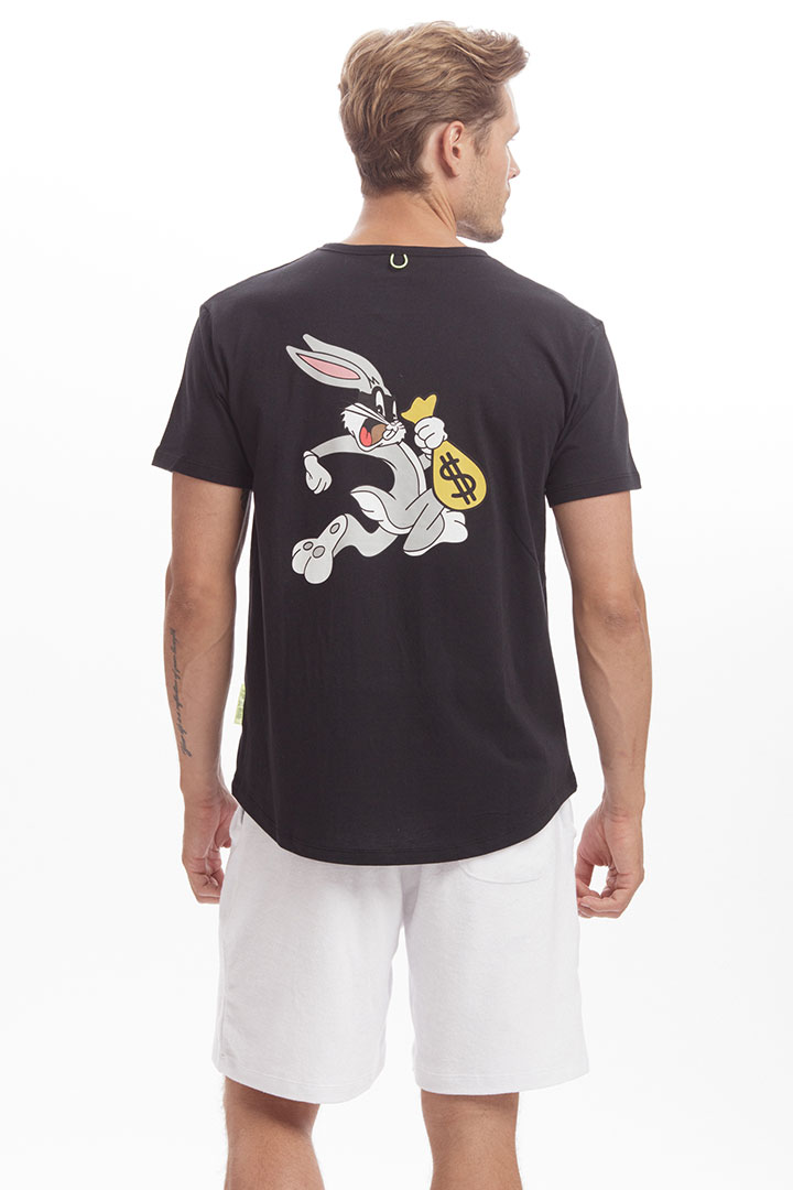 Picture of Big Bunny Cotton T-Shirt-Black