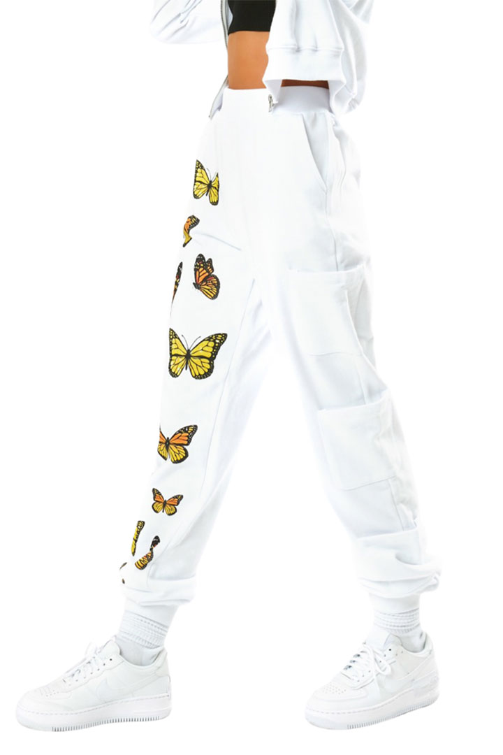 Picture of Monarchy Butterfly Sweatpants - White