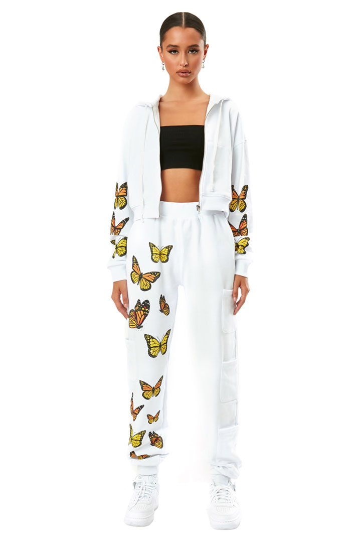 Picture of Monarchy Butterfly Sweatpants - White