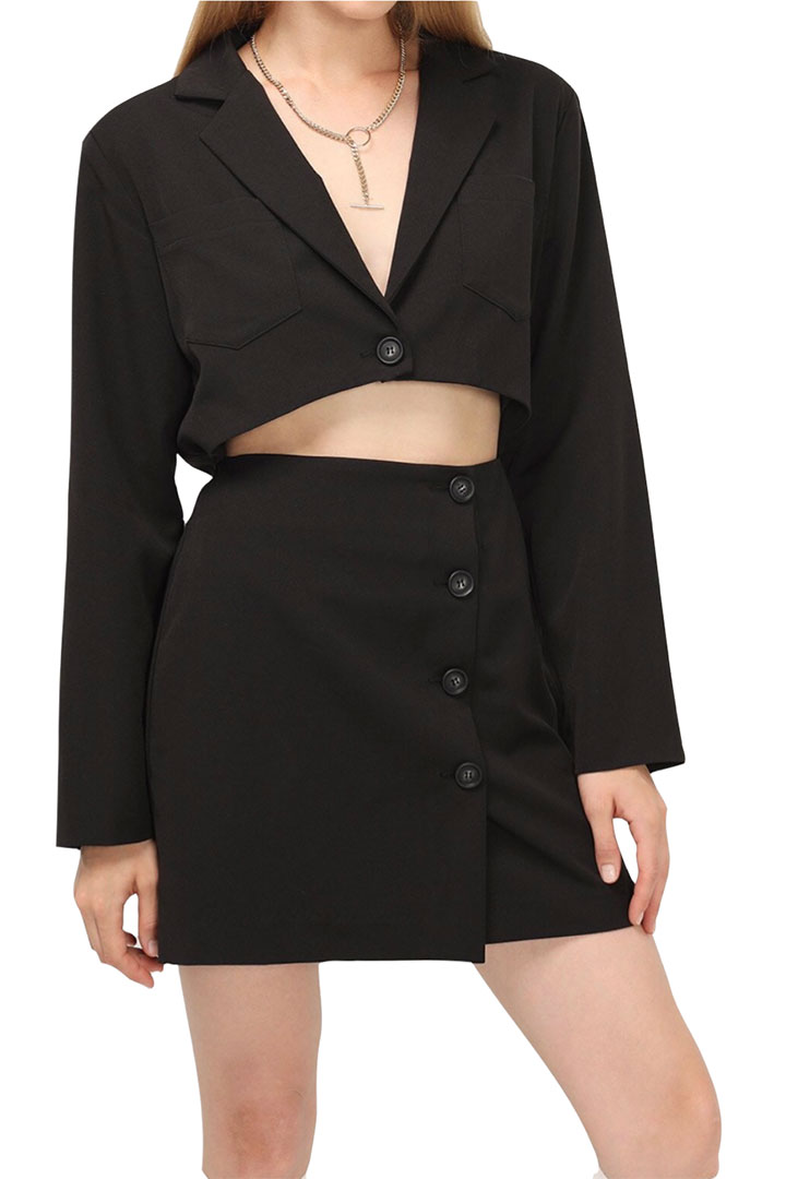 Picture of Cassidy Cutout Jacket Dress - Black