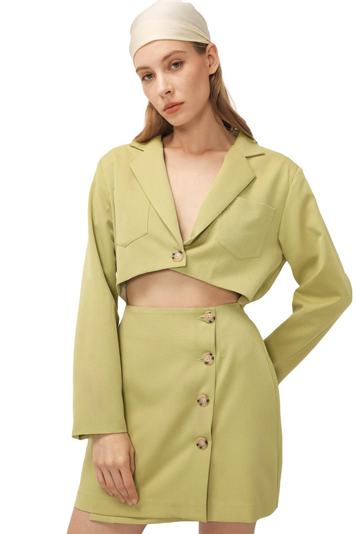 Picture of Cassidy Cutout Jacket Dress-Green