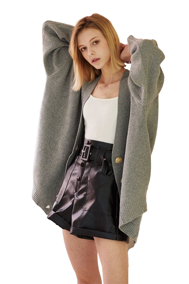 Picture of Charlotte Boxy Sweater Cardigan - Gray