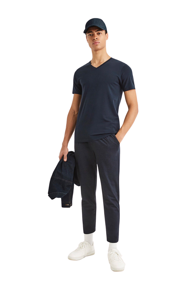 Picture of Neunir V - Neck Shirt - Navy Blue