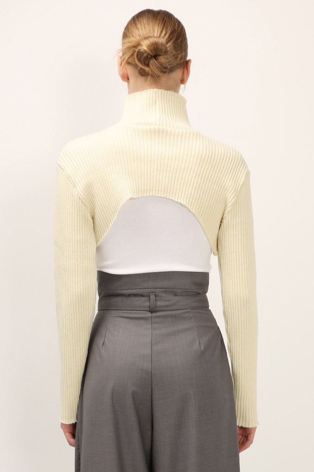 Picture of Avery High Neck Super Crop Top - Ivory