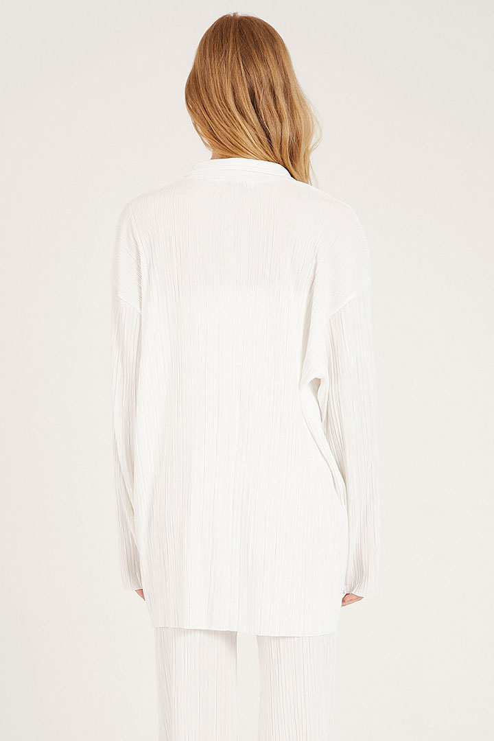 Picture of Maria Oversized Plisse Shirt-White