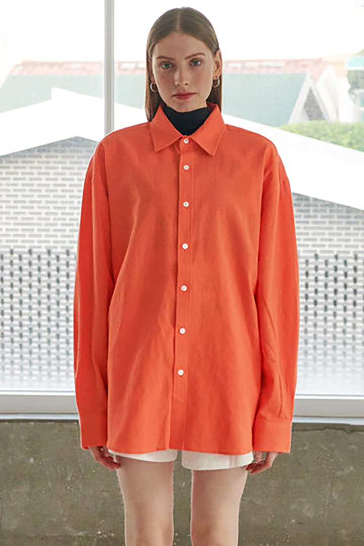 Picture of Sadie Boyfriend Shirt-Orange