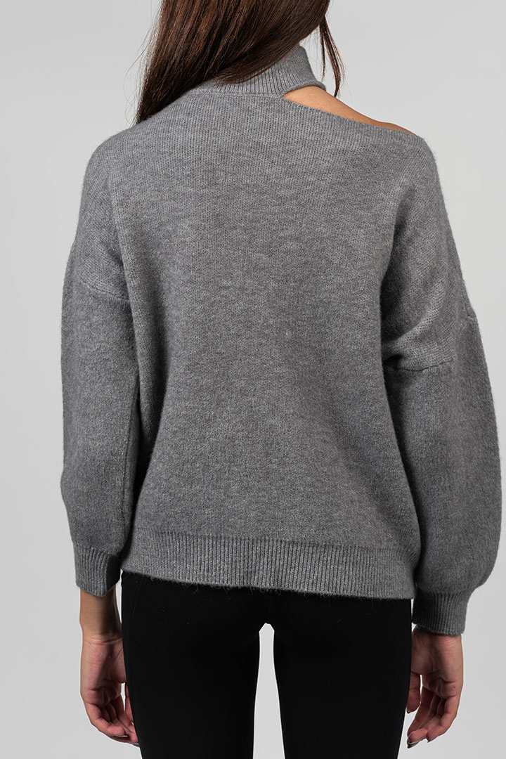 Picture of Josephine Cut Out Knit Top-Gray