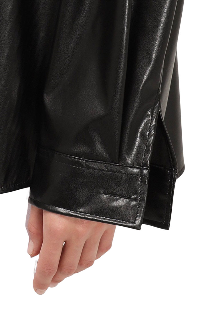 Picture of Ivy Pleather Shirt-Black