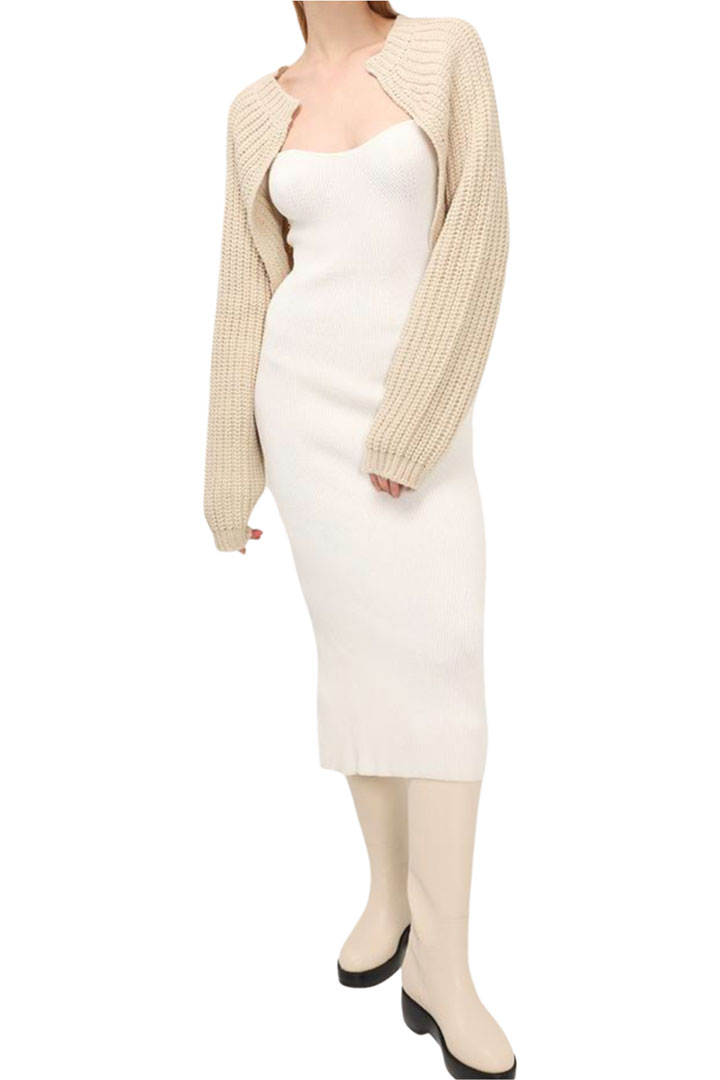 Picture of Isla Knitted Bolero Cardigan - Beige