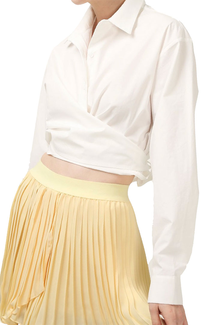 Picture of Dani Wrap Tie Shirt-White
