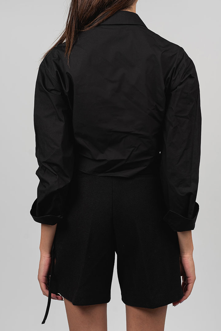 Picture of Dani Wrap Tie Shirt-Black