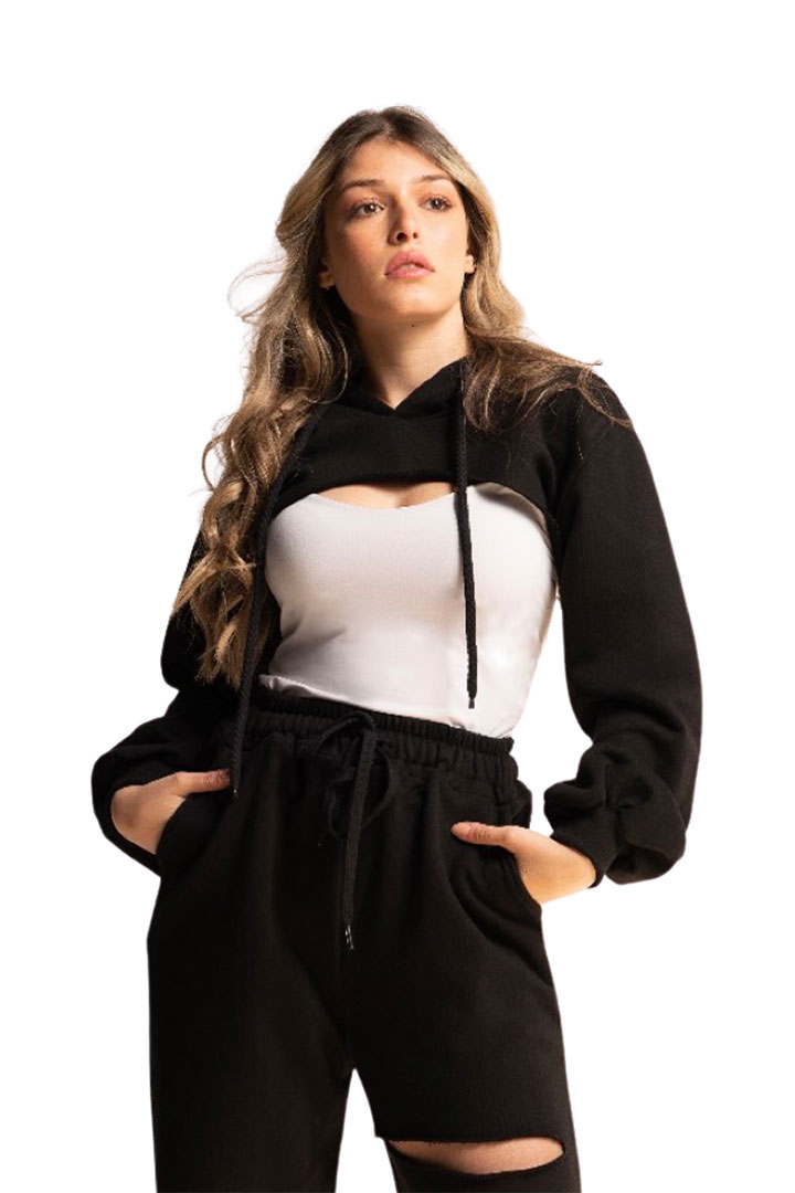 Picture of Nova Super Cropped Hoodie-Black