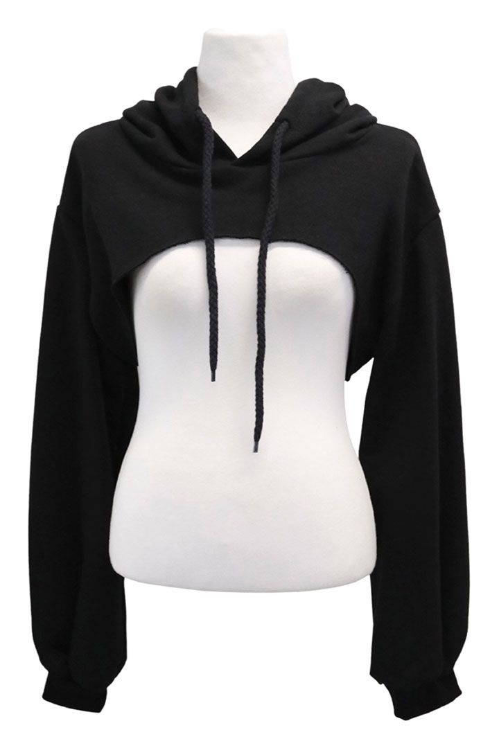 Picture of Nova Super Cropped Hoodie-Black