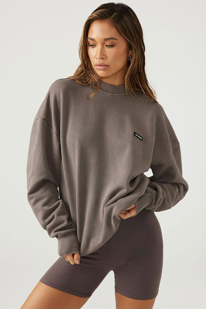 Picture of Classic Crew Pullover-Cocoa French Terry