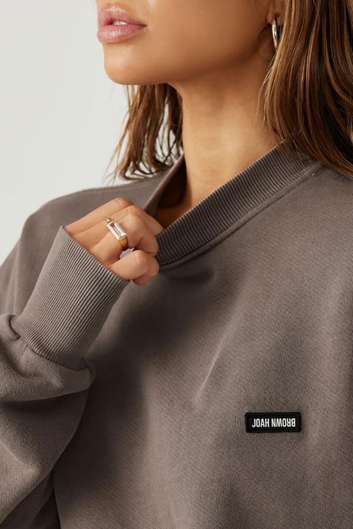 Picture of Classic Crew Pullover-Cocoa French Terry