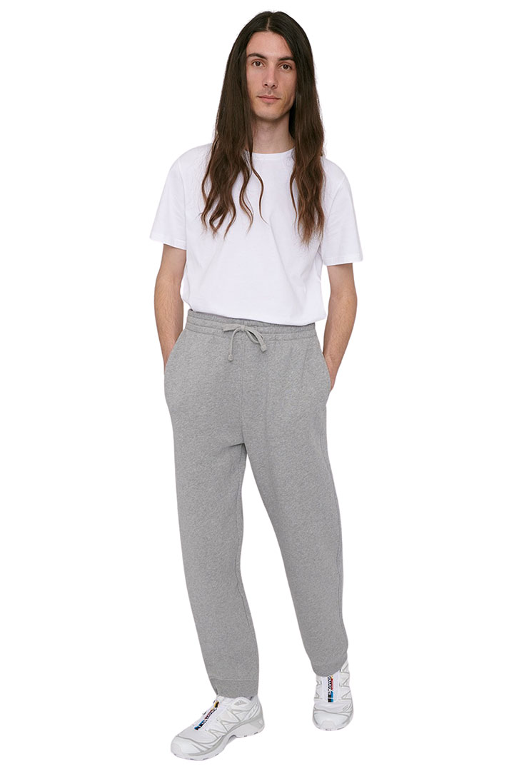 Picture of Organic Cotton Mid-Weight Sweatpants-Grey Melange 