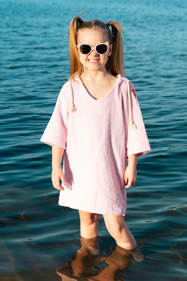 Picture of Hooded Towel Dress Kids 2-3 years -Baby Pink