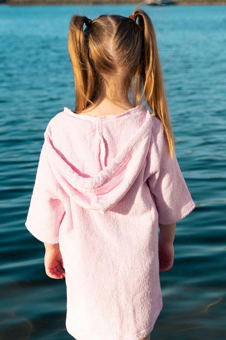 Picture of Hooded Towel Dress Kids 2-3 years -Baby Pink