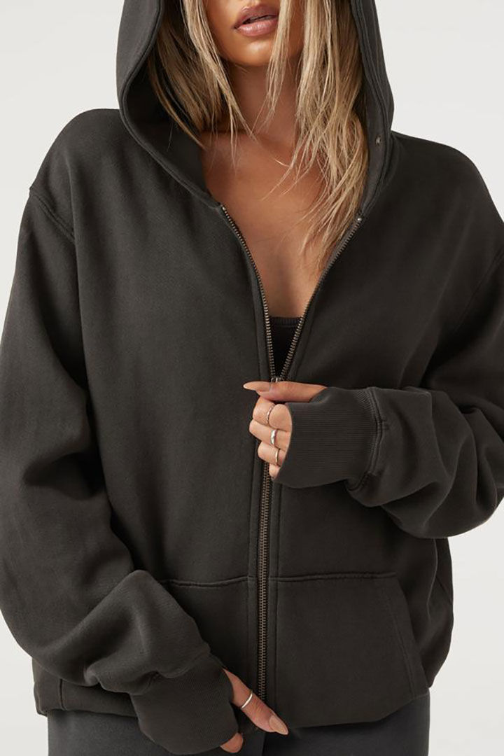 Picture of Empire Zip Hoodie-Charcoal French Terry