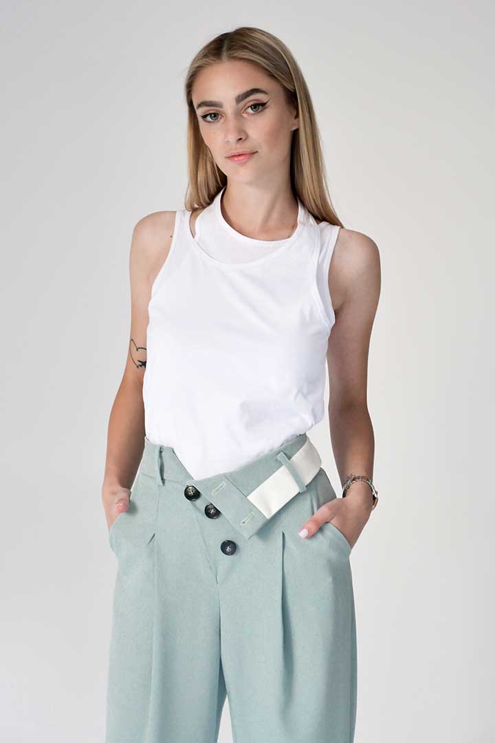 Picture of Asymmetrical Layered Top-White