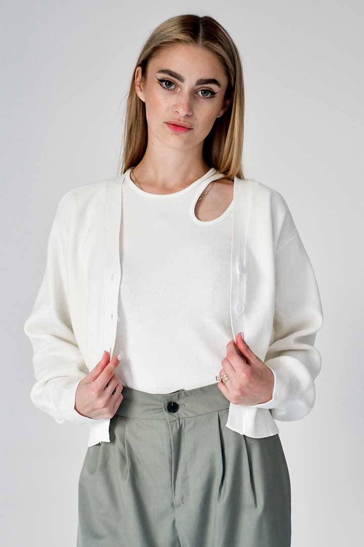 Picture of Knitted Cardigan-White