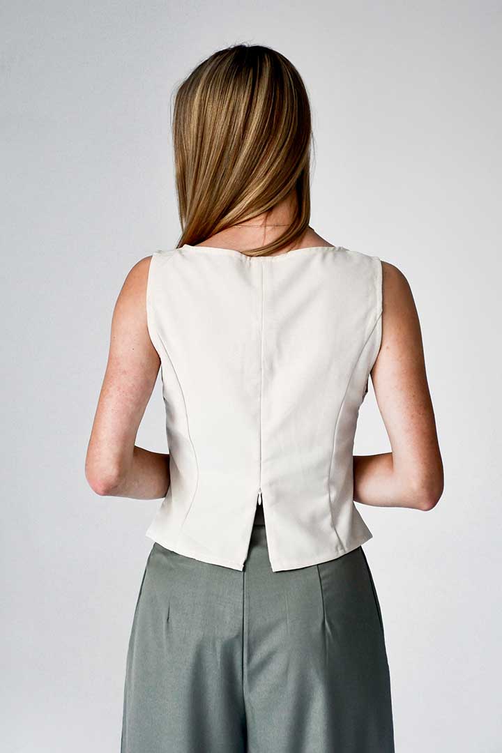 Picture of Two Piece Corset Detailed Top-Beige