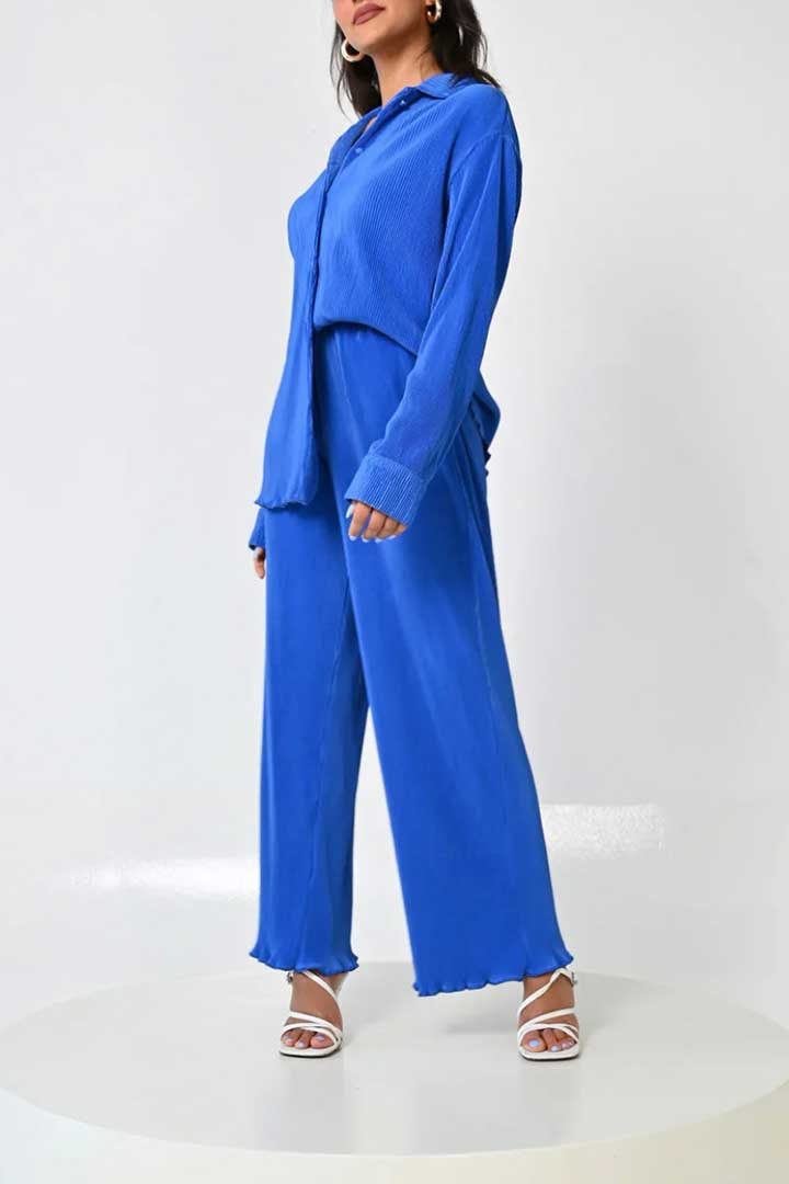 Picture of Summer Pleated Set-1  Blue