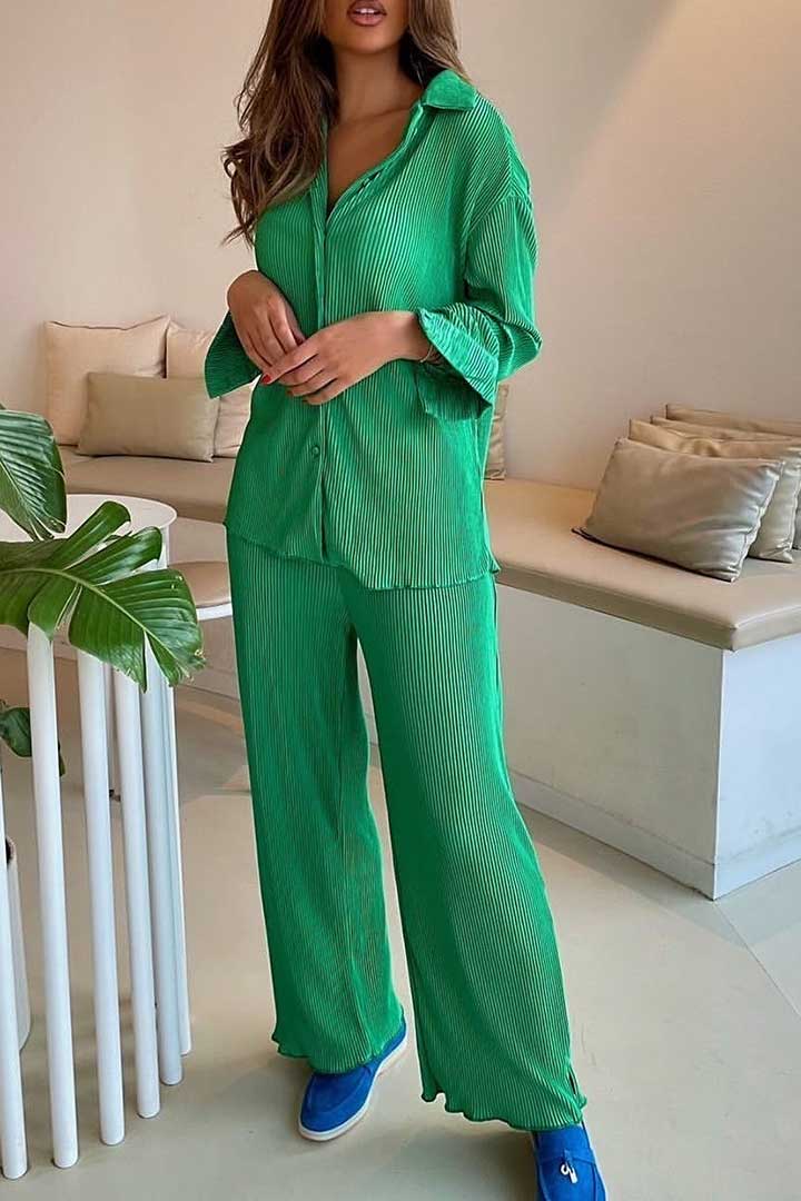 Picture of Summer Pleated Set-1 Green