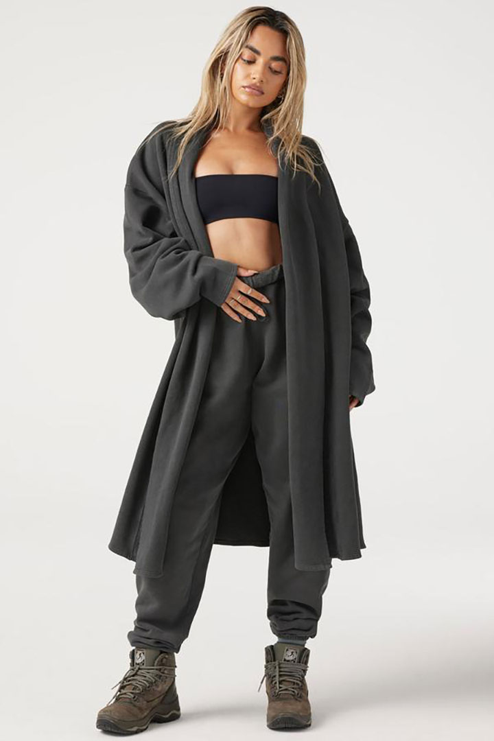 Picture of Oversized Cardigan-Washed Black French Terry