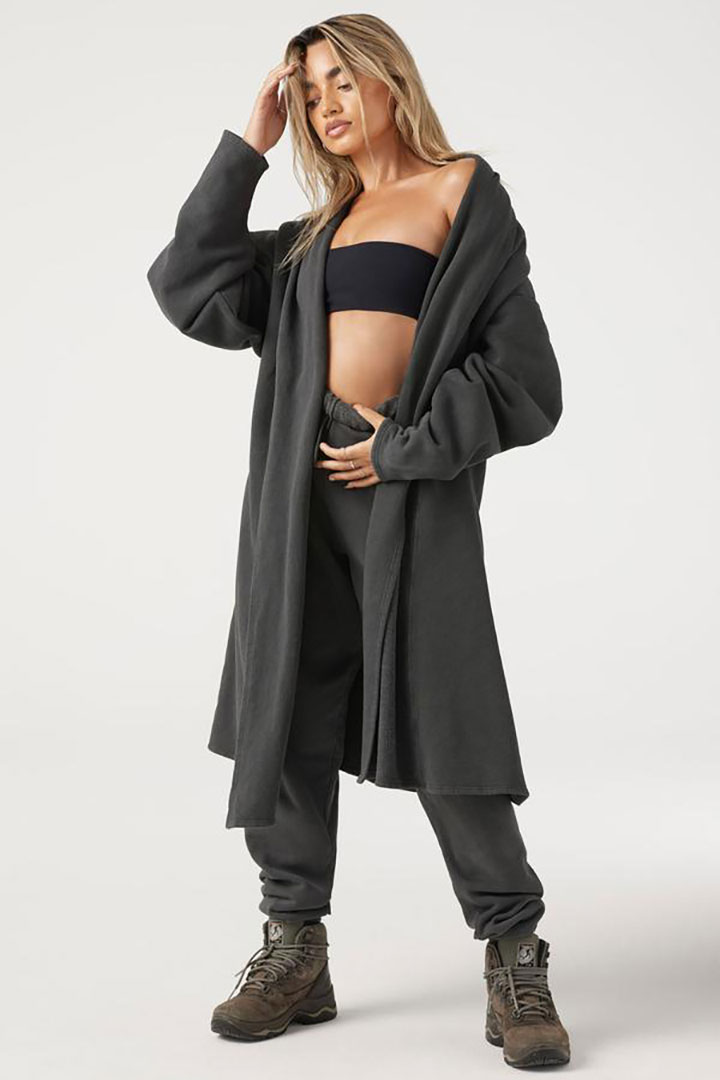 Picture of Oversized Cardigan-Washed Black French Terry