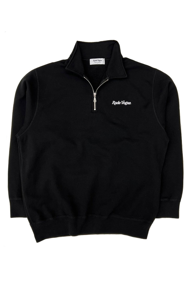 Picture of Rudimentary Logo Quarter Zip-Black