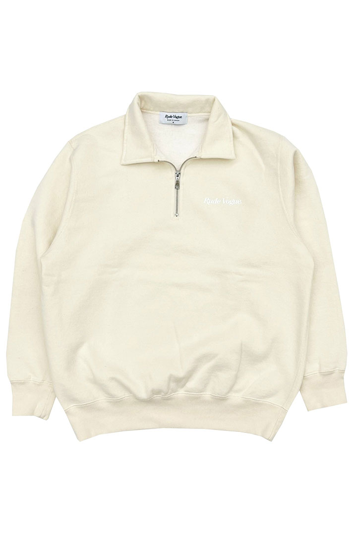 Picture of Rudimentary Logo Quarter Zip-Crème