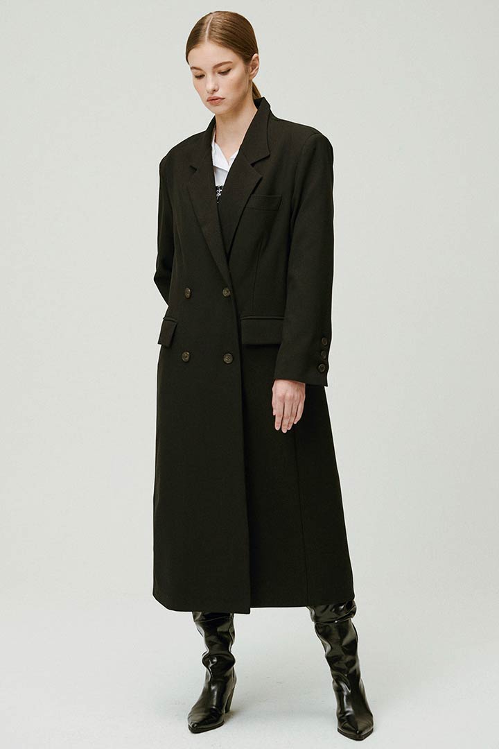 Picture of Marie Double Breasted Coat-Black