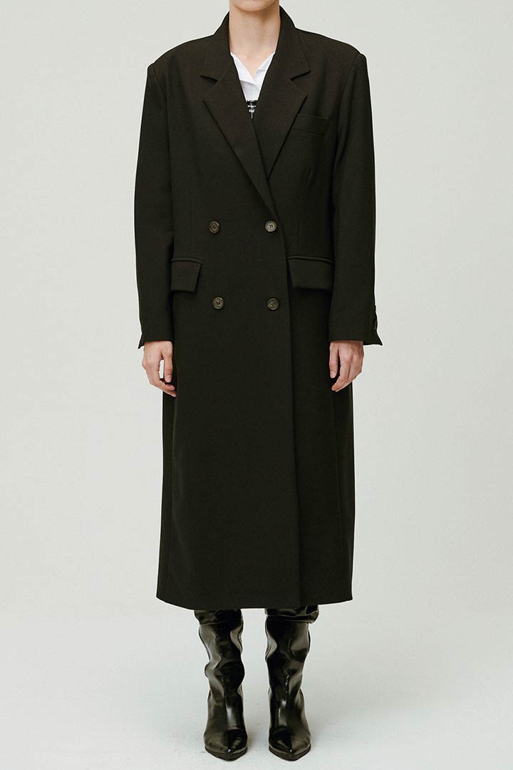 Picture of Marie Double Breasted Coat-Black