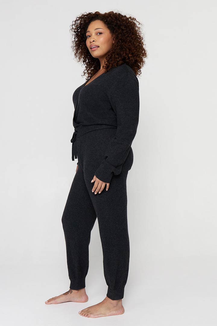 Picture of Houston Rib Surplice Jumpsuit-Black