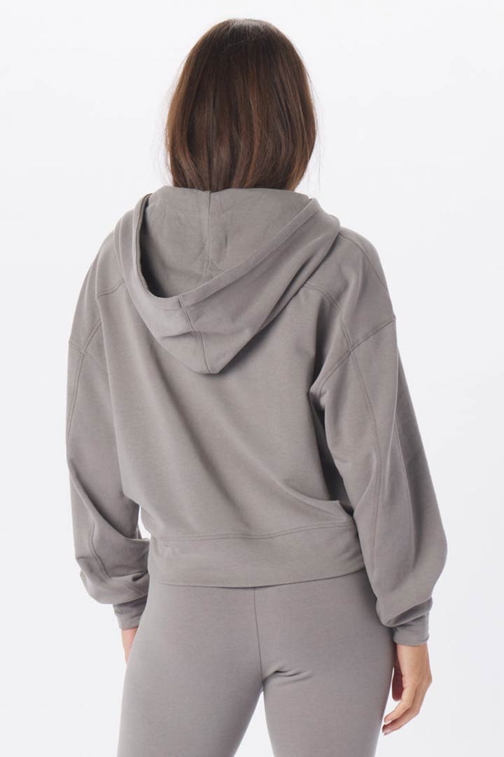 Picture of Vintage Oversize Crop Hoodie-Silver Fog