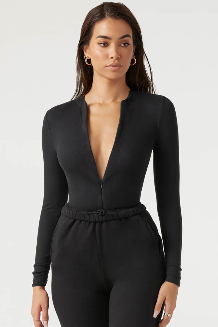 Picture of Invisible Zip Long Sleeve-Black Flex Rib 