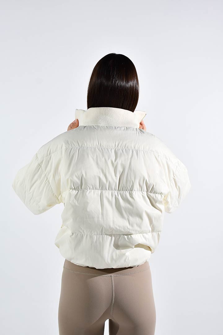 Picture of Collared Puffer Jacket-White