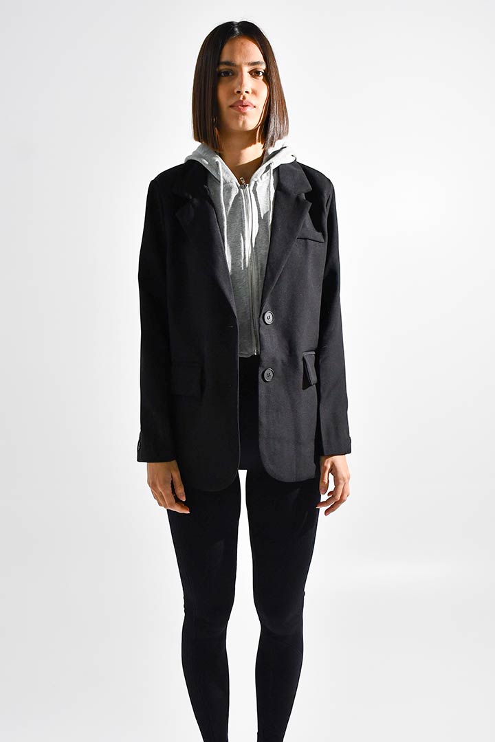 Picture of Hooded Blazer-Black