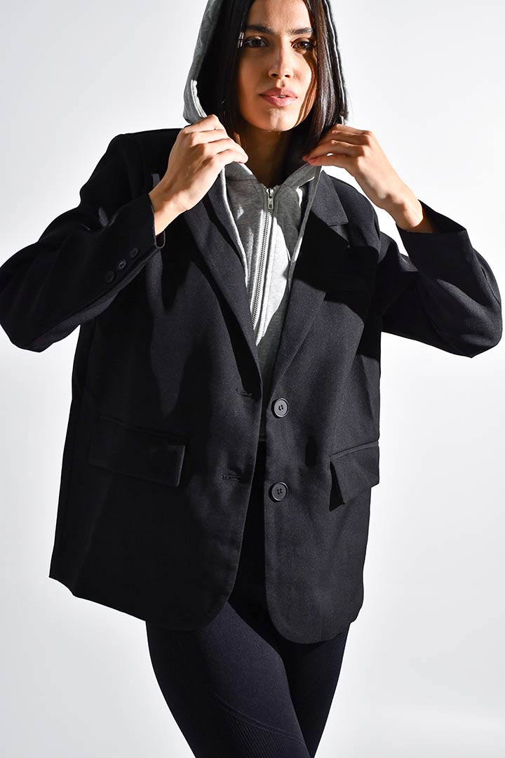 Picture of Hooded Blazer-Black