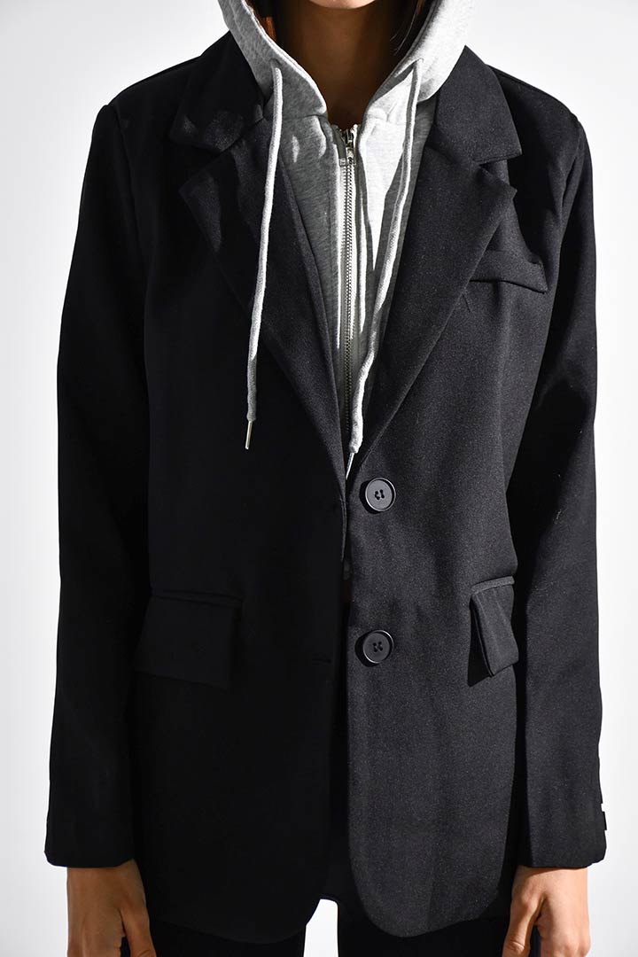 Picture of Hooded Blazer-Black