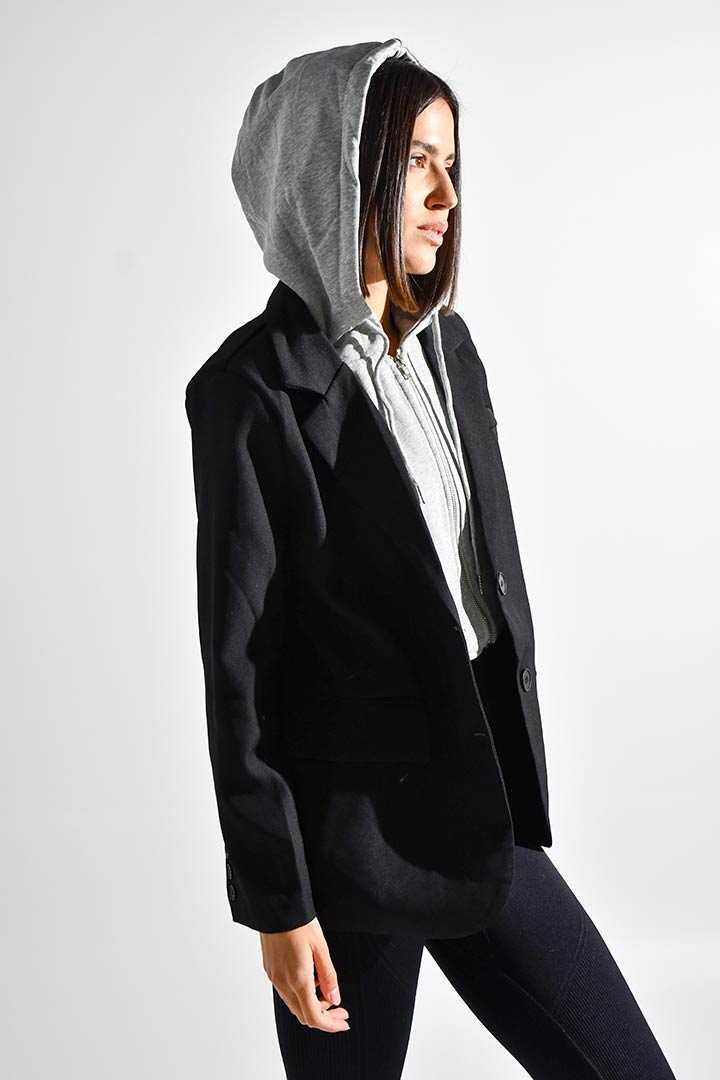 Picture of Hooded Blazer-Black