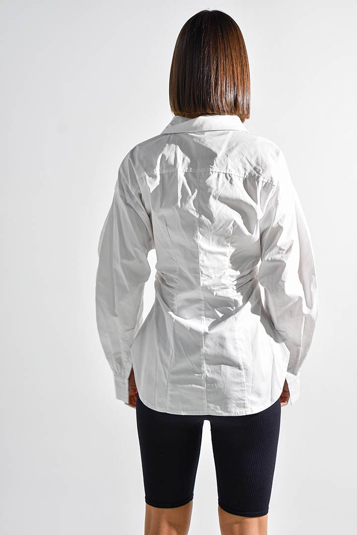 Picture of Ruched Hourglass Blouse-White 