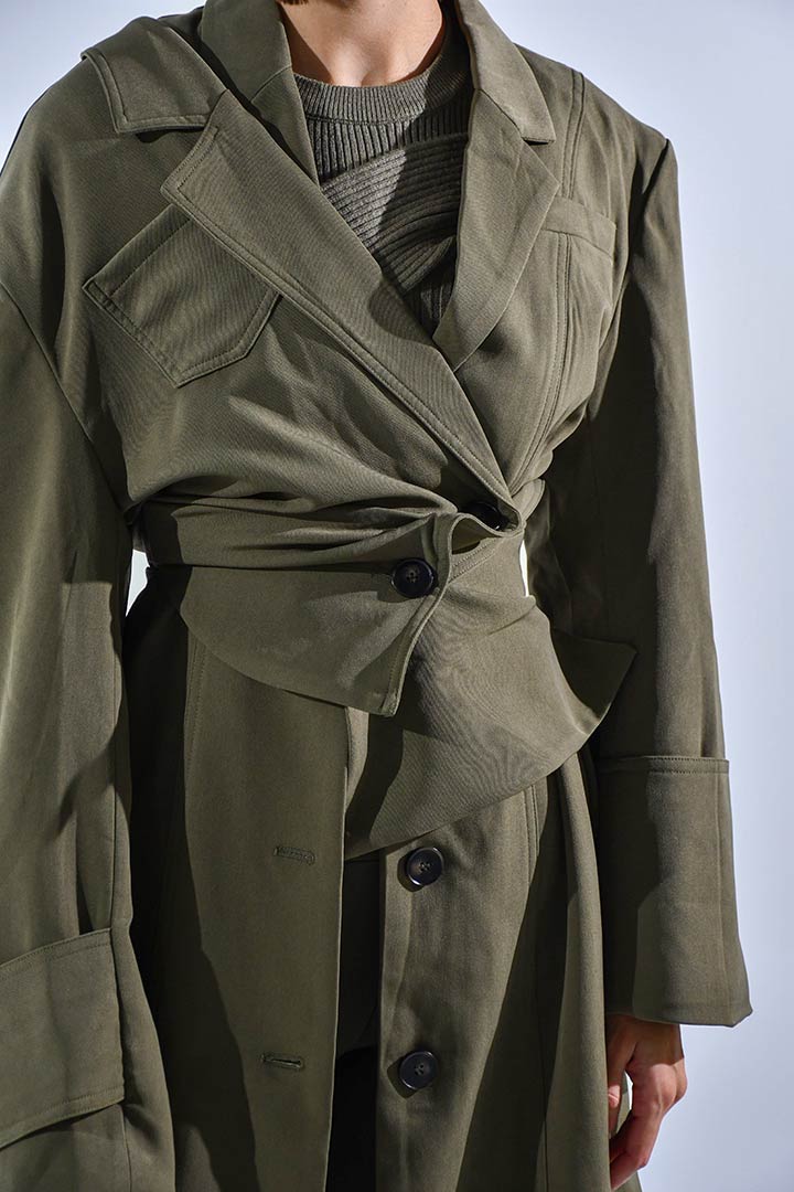 Picture of Two Piece Trench Coat-Green